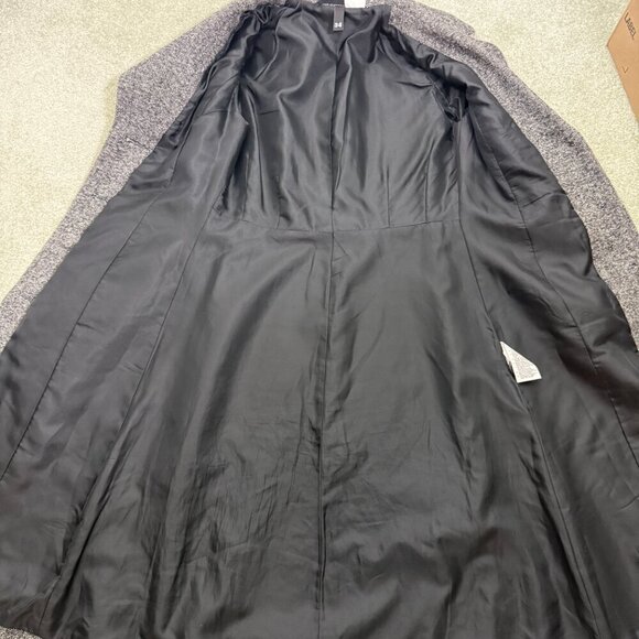 H&M Grey Herringbone Wool-Blend Long Coat Size 34 - Picture 13 of 14